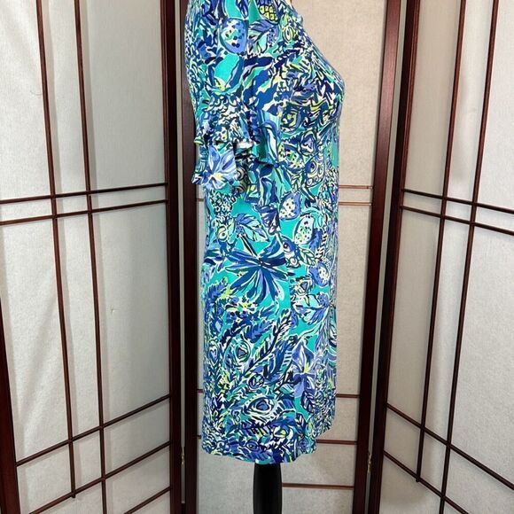 Lilly PULITZER LULA DRESS Bennet Blue Sneak A Beak - Picture 3 of 9